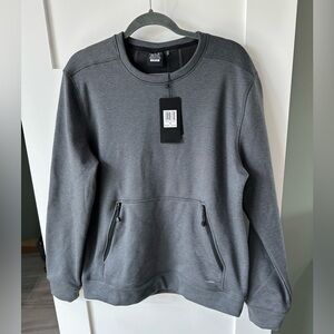 New Men’s Trail Cool Pitch Crew Pullover Sweatshirt Charcoal Size Medium